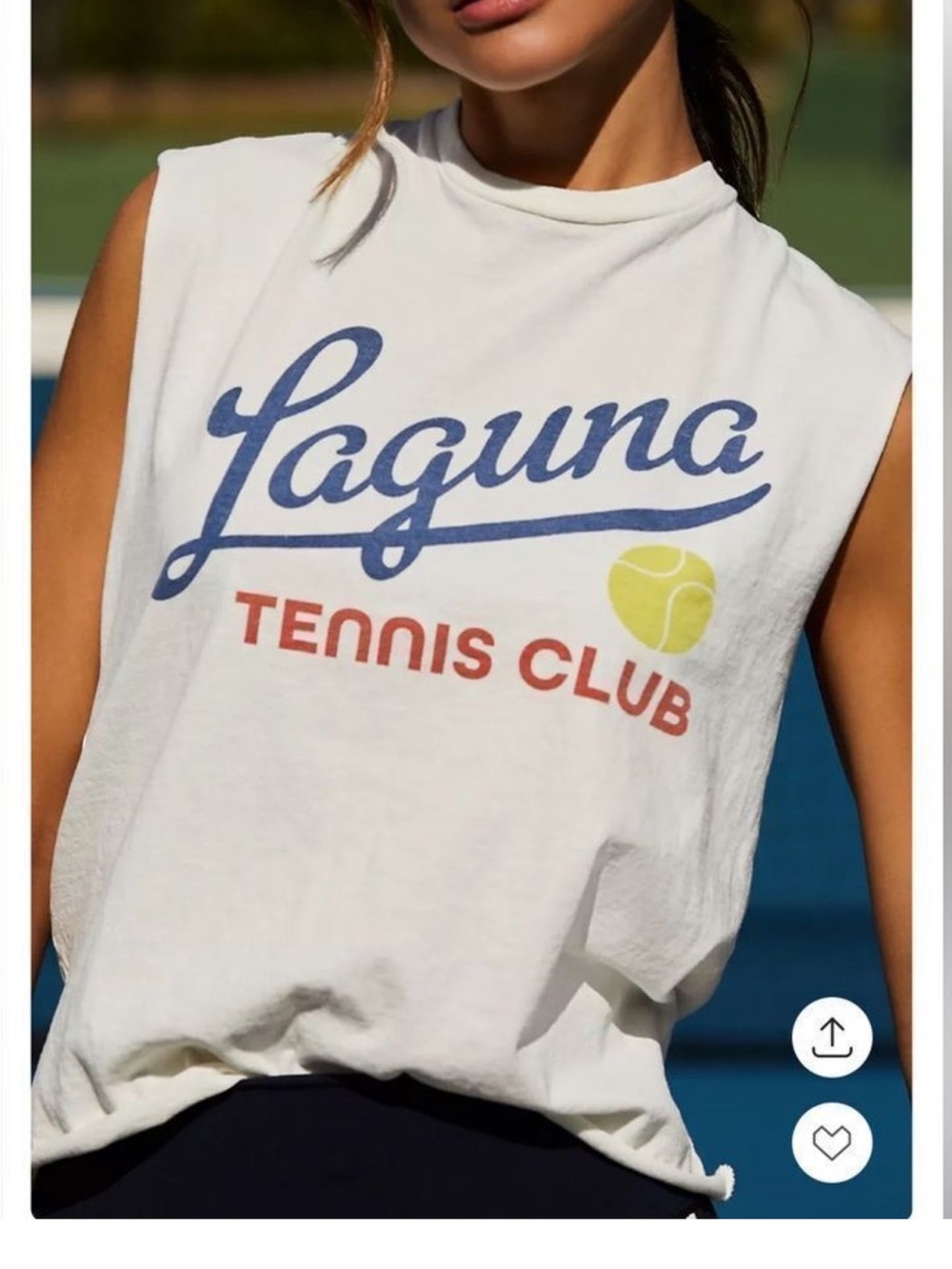 Anthropologie NWOT Laguna Tennis Club Graphic Tank Top — White